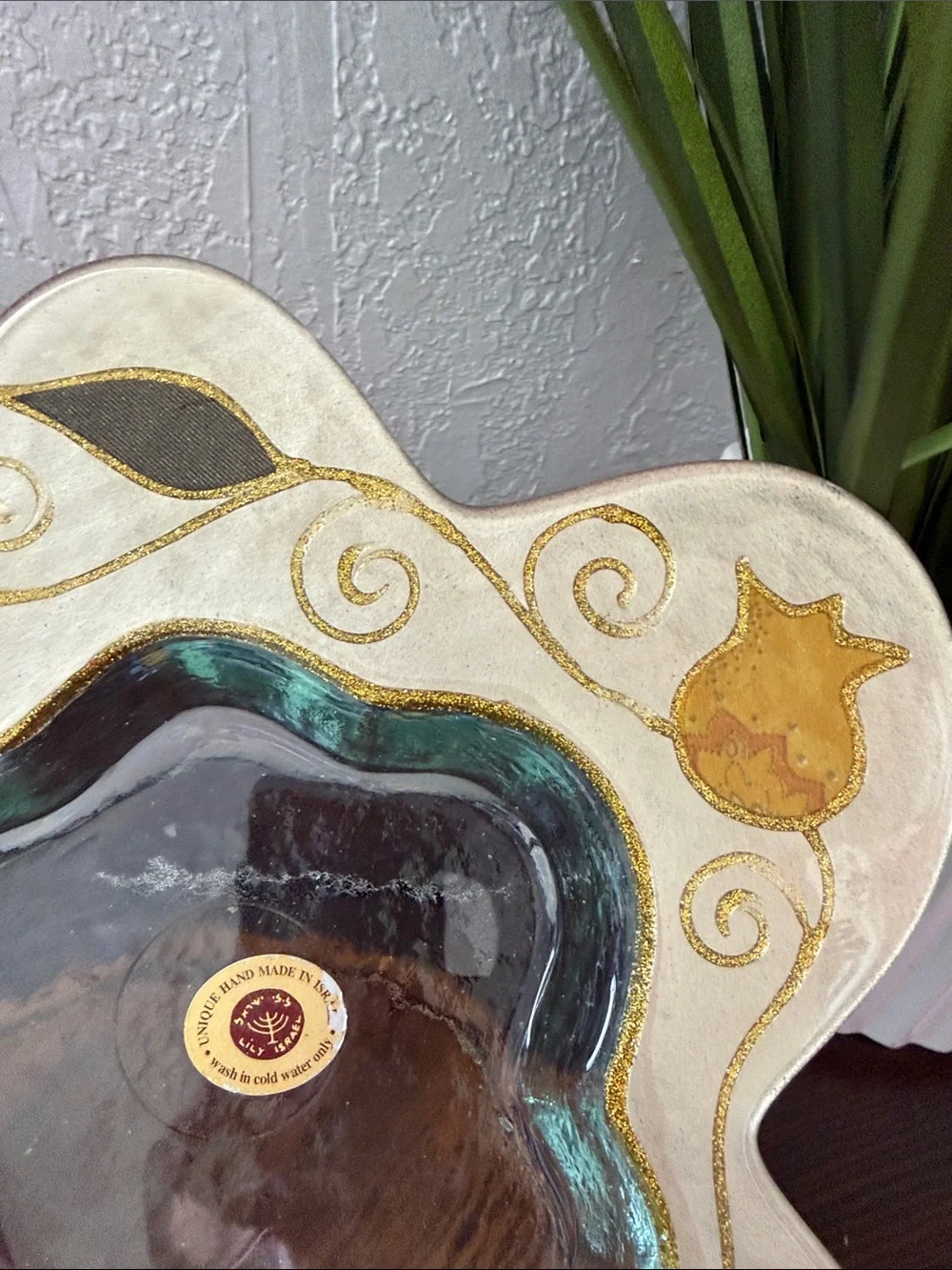 Lili Art Design Ceramic Hand Plate Trinket Dish Decorative Catchall Preowned